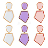 FIBLOOM 3 Pairs 3 Colors Rhinestone Polygon Dangle Stud Earrings EJEW-FI0002-81-1