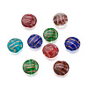 Beadthoven 60Pcs 6 Colors Handmade Gold Sand Lampwork Beads LAMP-BT0001-01-8