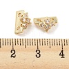 Rack Plating Brass Micro Pave Clear Cubic Zirconia Connector Charms KK-F864-06G1-3