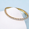 304 Stainless Steel with Clear Cubic Zirconia Link Chain Bracelets for Women BJEW-G754-02G-3