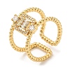 Rack Plating Brass Hollow Cuff Rings RJEW-D008-21G-1