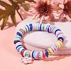 Flat Round Handmade Polymer Clay Beads CLAY-R067-8.0mm-46-6