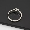 Constellations Rhodium Plated 925 Sterling Silver Micro Pave Clear Cubic Zirconia Adjustable Rings for Women RJEW-P130-01P-B-3