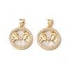 Rack Plating Brass Shell Pendants KK-D087-25G-11-2