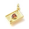 Brass Micro Pave Cubic Zirconia Pendants KK-V007-005G-04-2