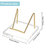 Square Acrylic Base Iron Arm Mineral Specimens Display Easel Stands ODIS-WH0043-26LG-2