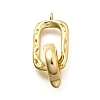 Rectangle Brass Fold Over Clasps KK-S508-26G-1