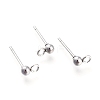 Non-Tarnish 304 Stainless Steel Ball Stud Earring Findings STAS-M274-009-P-1