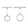2Pcs 2 Style 925 Sterling Silver Toggle Clasps STER-TA0001-07-8