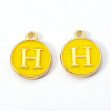 Golden Plated Alloy Enamel Charms ENAM-S118-09H-2