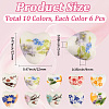 60Pcs 10 Colors Floral Printed Porcelain Beads PORC-PA0001-02-2