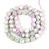 Anti-Tarnish Electroplate Glass Beads Strands GLAA-T025-8mm-14F-2