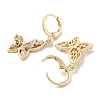 Real 18K Gold Plated Brass Dangle Leverback Earrings EJEW-L269-032G-2