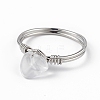 Natural Quartz Crystal Chips Finger Ring RJEW-L082-03P-02-3