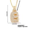 Elegant Brass Micro Pave Clear Cubic Zirconia 3D Initial Necklaces DV4415-4-1