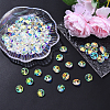 Electroplated Glass Connector Charms EGLA-YW0003-02-2