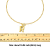 304 Stainless Steel Clear Cubic Zirconia Heart & Letter Pendant Curb Chain Necklaces for Women NJEW-FS00012-27P-3