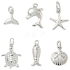6Pcs 6 Styles Rack Plating Brass Charms KK-YW0003-94-1