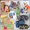 12Pcs Printed Cotton Fabric DIY-FG0008-30-5