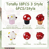 18Pcs 3 Style Handmade Lampwork Beads LAMP-PJ0001-02-4