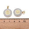 Religion Brass Micro Pave Clear Cubic Zirconia Pendants KK-N287-44GP-02-3