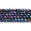 Electroplate Glass Beads Strands GLAA-H021-01B-FP11-2
