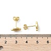Brass Micro Pave Clear Cubic Zirconia Stud Earrings EJEW-A128-03G-3