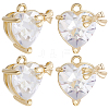 6Pcs Brass Micro Pave Cubic Zirconia Pendants KK-BBC0020-46-1