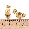 304 Stainless Steel Skull Stud Earrings EJEW-C163-01G-3
