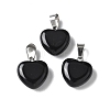 Natural Black Agate Pendants X-G-I311-A16-01-1