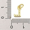 Initial Letter Brass with Cubic Zirconia Charms KK-Q814-26L-G-3