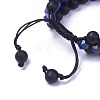 Adjustable Natural Lapis Lazuli Braided Bead Bracelets BJEW-I273-G01-3