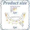 1Pc Acrylic Round Beaded & Brass Feather Cross Tassel Bag Decorative Chains and 1Pc Alloy Brooch HJEW-GA00055-2
