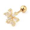 Brass Micro Pave Clear Cubic Zirconia Stud Earrings LS-EJEW-L265-08G-1