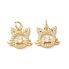 Brass Micro Pave Clear Cubic Zirconia Charms CU-E003-18G-31-1