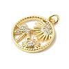 Brass Micro Pave Cubic Zirconia Pendants KK-P343-01D-G-2