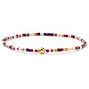 Bohemia Glass Seed Beads & Synthetic Non-magnetic Iron Hematite Beads Stretch Bracelets FI4586-5-1