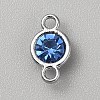 Faceted Glass Flat Round Connector Charms FIND-WH20042-56A-1