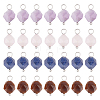 DICOSMETIC 40Pcs 4 Styles Faceted Natural Mixed Stone Charms FIND-DC0001-36-1