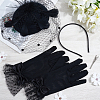 1 Pair Polyester Gauze Gloves AJEW-CY0001-35-3
