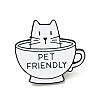 Cat with Cup Enamel Pin JEWB-G014-A04-B-1