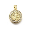 Brass Micro Pave Cubic Zirconia Pendants KK-P295-20G-1