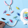 20Pcs Baking Paint Alloy Spring Connector Charms FIND-SC0008-33-4