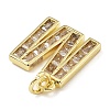 Brass Micro Pave Cubic Zirconia Pendants KK-V014-01G-13-2