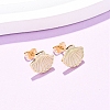 Brass Enamel Stud Earrings LS-EJEW-B152-01G-04-1