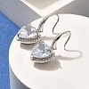 Brass Cubic Zirconia Dangle Earrings EJEW-M048-06P-2