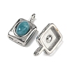 Dyed Natural White Jade Rectangle with Oval Charms STAS-L022-516P-05-2