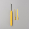 Plastic & Iron Bent Tip Crochet Needle TOOL-WH0159-06A-1