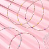Rice Natural Shell and Round Glass Seed Beaded Necklaces for Women NJEW-MZ00153-1