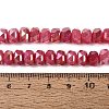 Electroplate Crackle Imitation Jade Glass Beads Strands EGLA-Q135-01A-C11-4